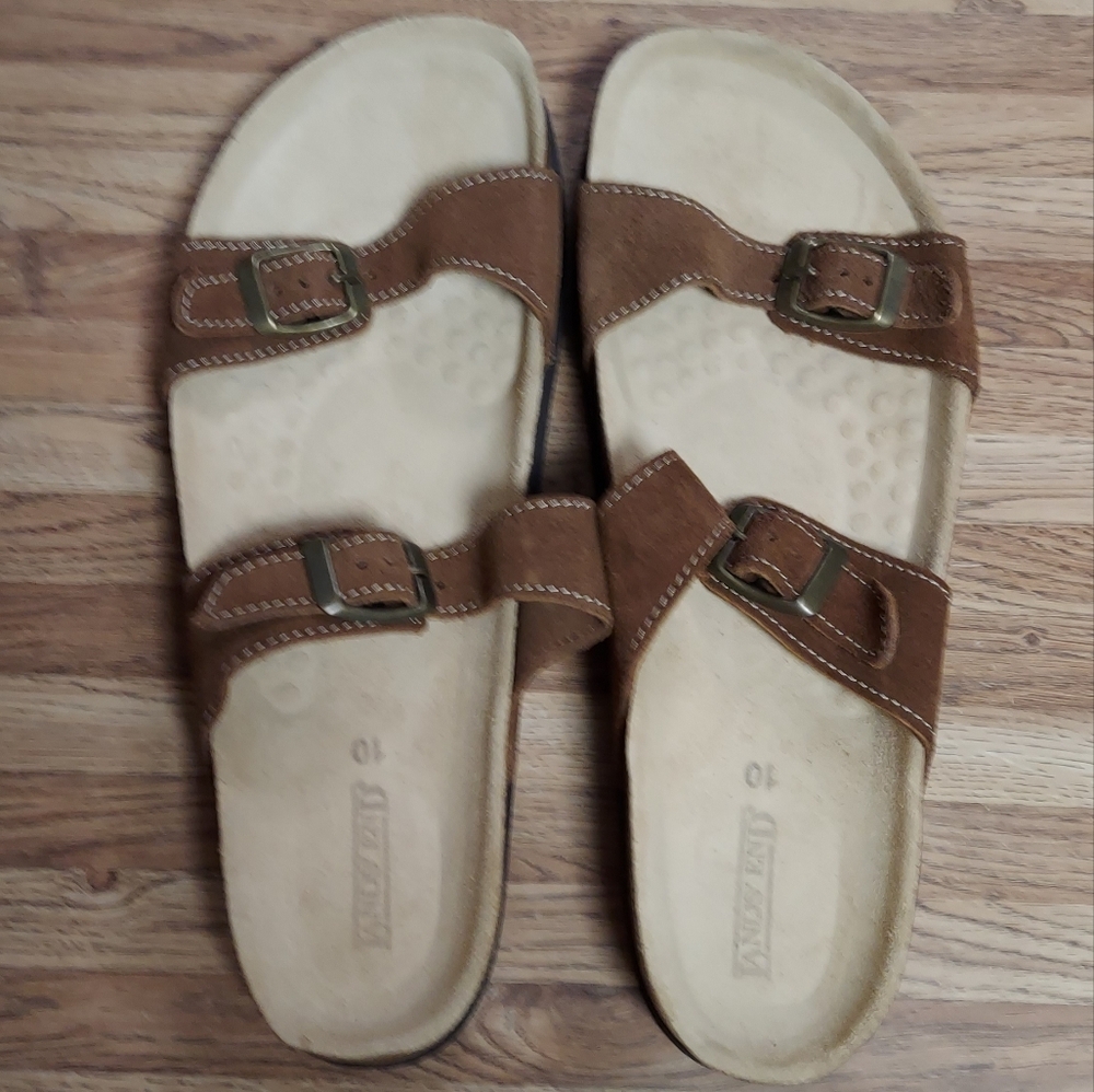 Lands End Suede Cork Sandles
